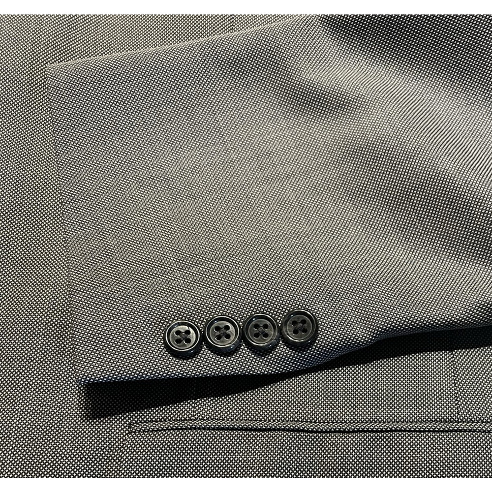 Hart Schaffner Marx 3 Piece Suit 44L 38x29.5 Chicago Fit Gray Birdseye Note - Picture 11 of 15